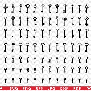 Chaves de porta SVG, silhueta preta, clipart digital, arquivos eps, jpg, vetor de design de chaves de porta, download instantâneo svg, png, dxf para Cricut