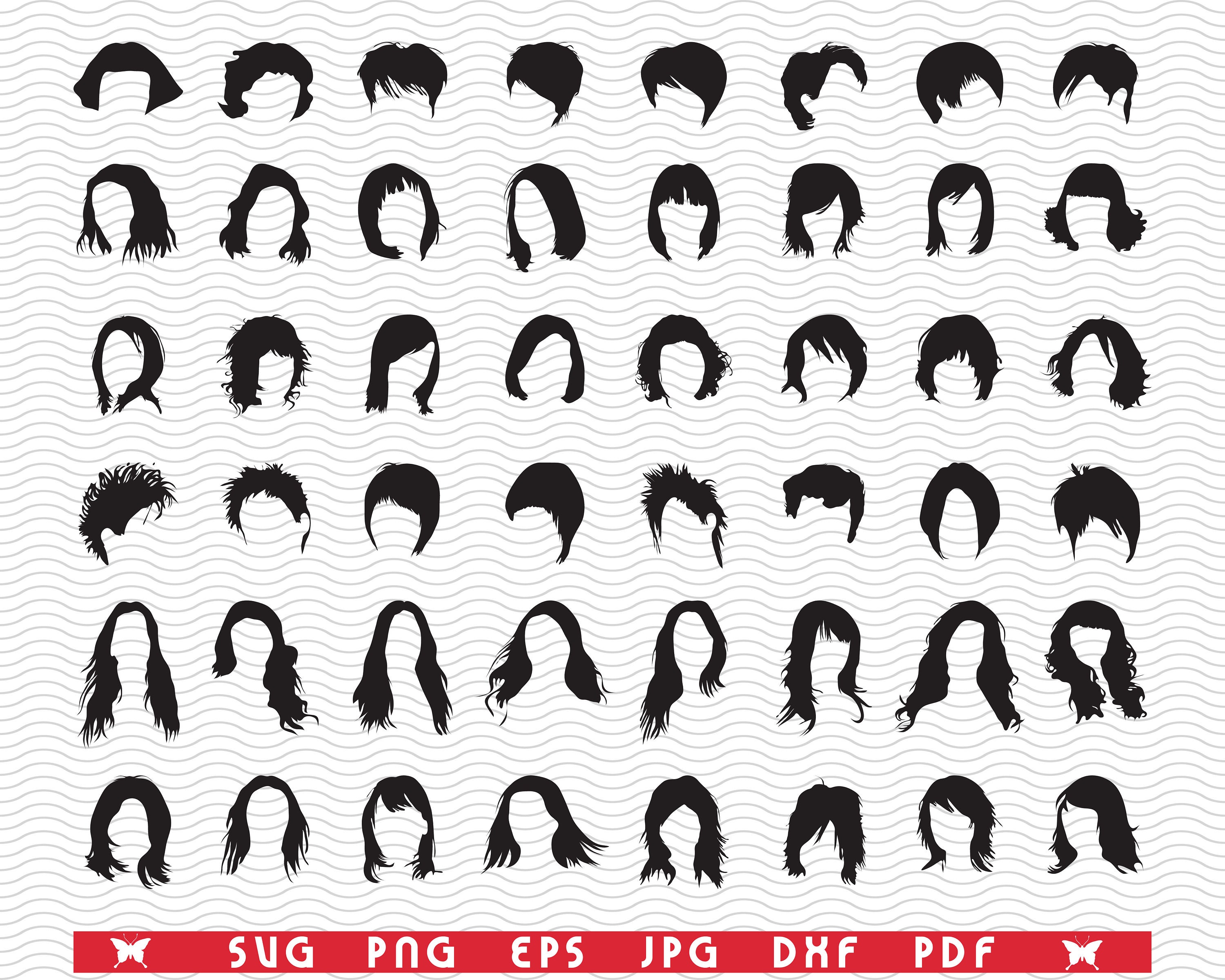 SVG Hairstyles Black Templates Digital Clipart Files Eps - Etsy SVG Hairstyles Black Templates Digital Clipart Files Eps - Etsy