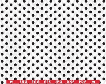 SVG Black Circles, Seamless pattern digital clipart, Files eps, jpg, Black Circles design vector, Instant download svg, png, dxf for Cricut