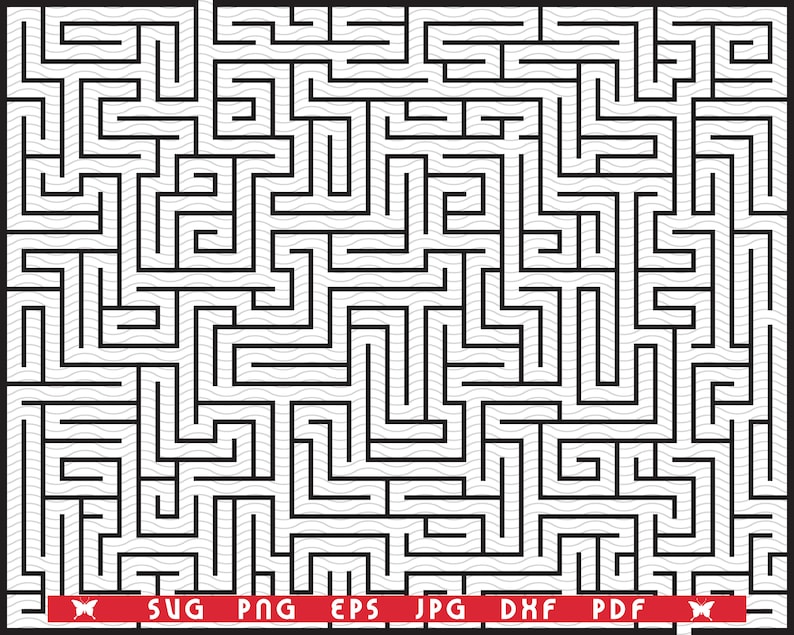 SVG Maze Labyrinth Seamless pattern digital clipart Files | Etsy