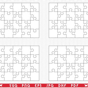 SVG Weiß Puzzles, Einzelteil, digitale Clipart, Dateien eps, jpg, Weiß Puzzles Design vektor, Sofortiger Download svg, png, dxf für Cricut