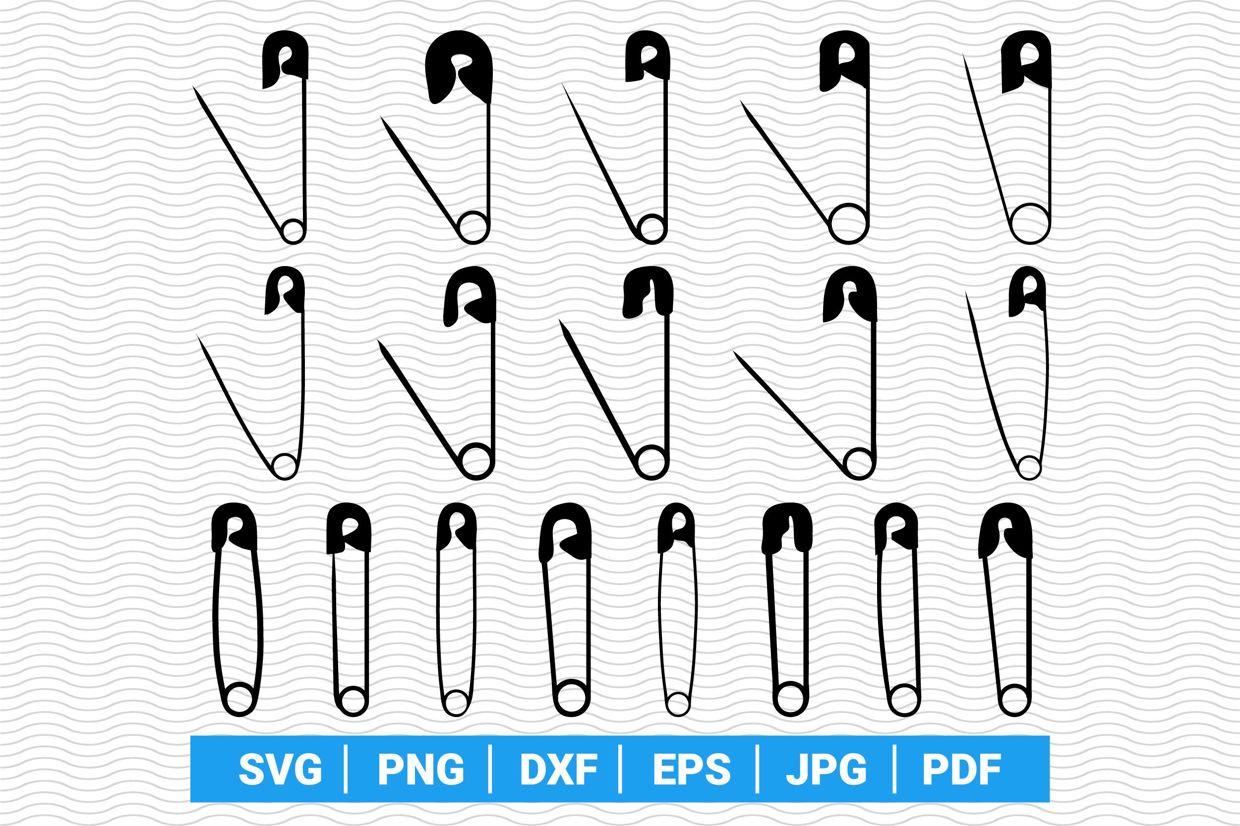 Pin Support Svg Safety Pins Silhouettes SVG for Cricut, Silhouette, Inkspace, Scanncut ...