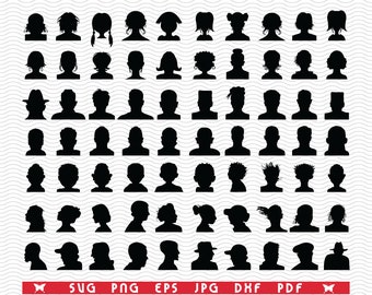 SVG  Heads Aavatars, Silhouettes digital clipart, Files eps, jpg, Aavatars Design vector, Instant download svg, png, dxf for Cricut