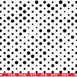 SVG Black Circles, Seamless pattern digital clipart, Files eps, jpg, Black Circles design vector, Instant download svg, png, dxf for Cricut