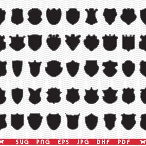 SVG Shields, Black isolated Silhouettes, Digital clipart, Files eps, jpg, Shields Design vector, Instant download svg, png, dxf for Cricut