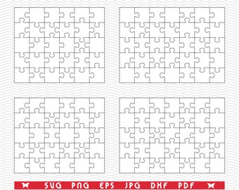 SVG White Puzzles, Separate Pieces digital clipart, Files eps, jpg, White  Puzzles Design vector, Instant download svg, png, dxf for Cricut