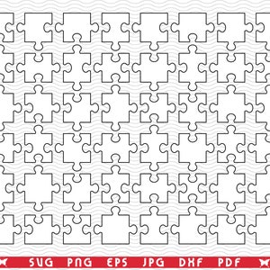 SVG Weiß Puzzle, Puzzle, Einzelstück, Digitale Clipart, Dateien eps, jpg, Puzzle Design Vektor, Sofortiger Download svg, png, dxf für Cricut