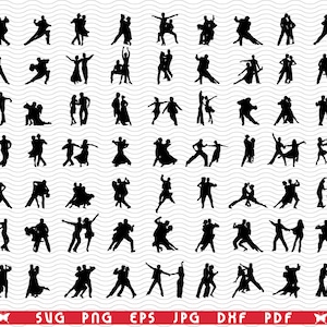 SVG Tanzspieler, schwarze Silhouette, digitale Clipart, Dateien eps, jpg, Tänzer Design vektor, Sofortiger Download svg, png, dxf für Cricut