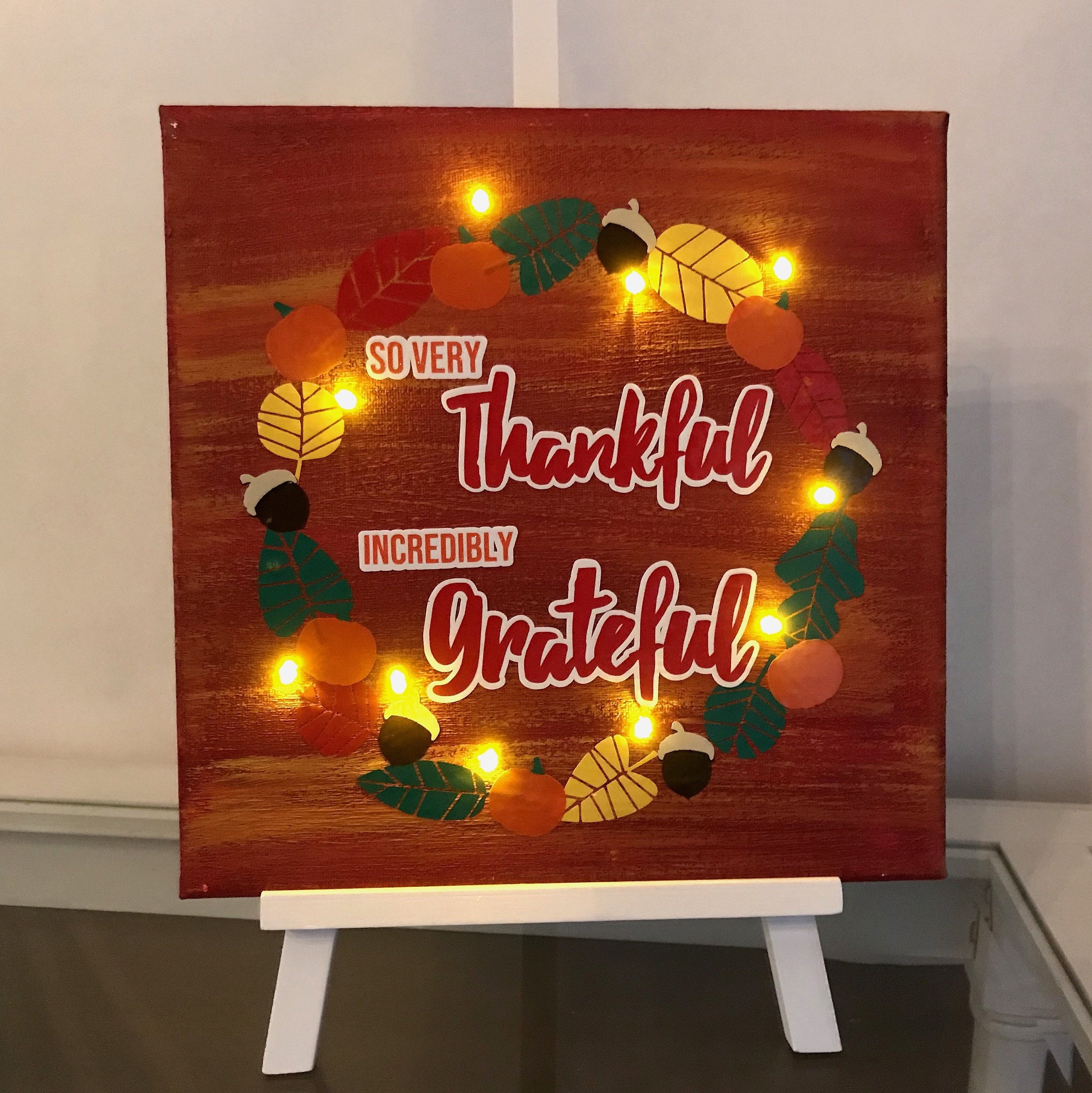 Thanksgiving LED canvas Wall Decoration Thanksgiving Sign Etsy