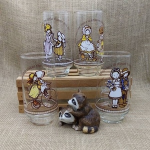 Vintage Holly Hobbie Coca Cola Glasses, Set of 4