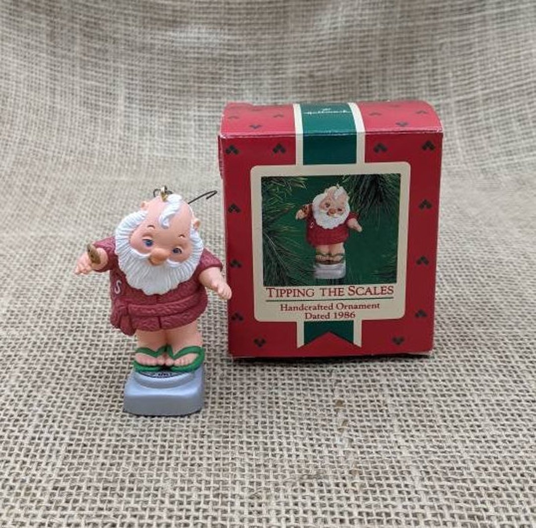 Santa on Scale Ornament, Tipping the Scales, 1986 Hallmark Keepsake Ornament Etsy