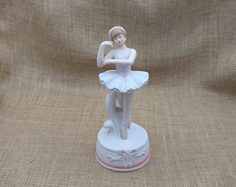 Vintage Schmid Ballerina Music Box: Bisque Porcelain, 1990