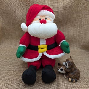 Hallmark Jolly Old Santa Plush Parachute Cloth Santa Stuffed Toy Vintage Hallmark Christmas Toy
