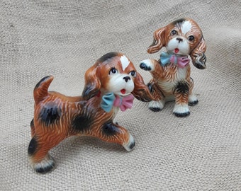 コッカースパニエル 陶器 犬の置物 陶製 コッカースパニエルの置物、ヴィンテージの陶器の犬のペア - Etsy 日本
