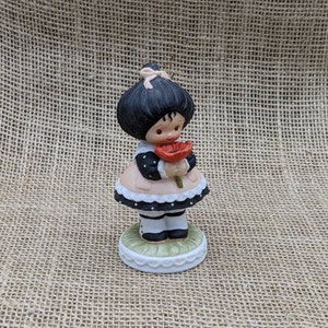 Vintage 1984 Enesco The Poppyseed Collection Figurine 1984 Barbi Sargent Christmas Letter to Santa
