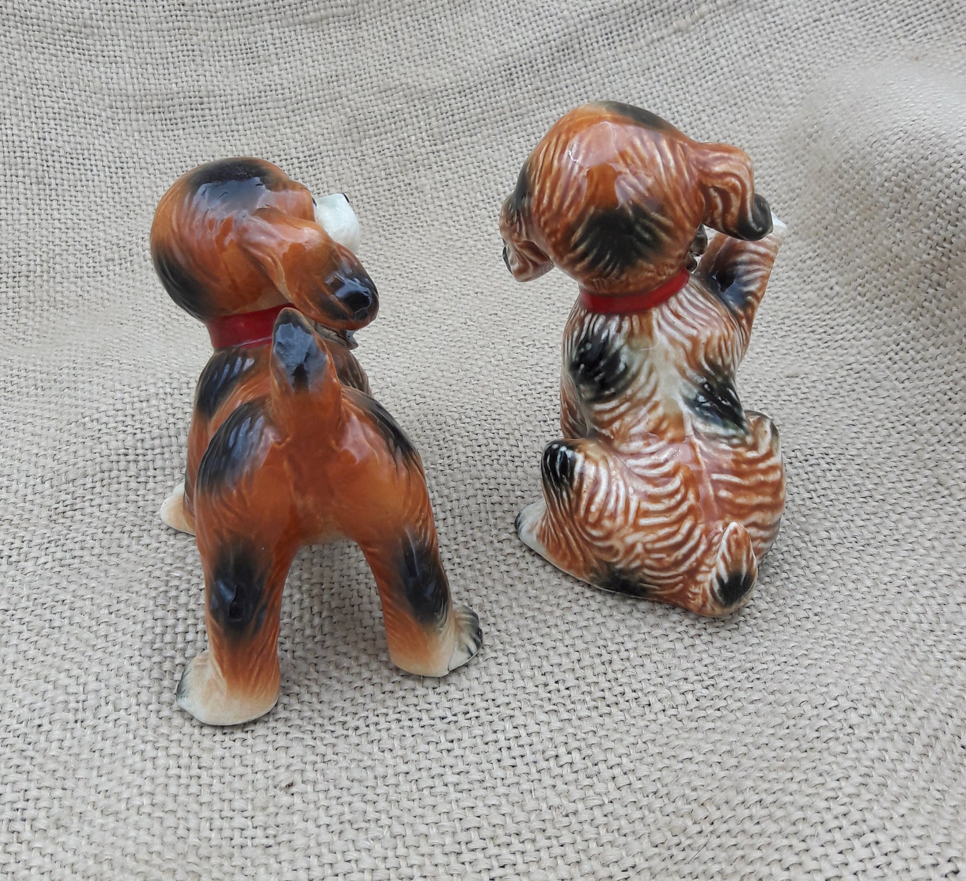 コッカースパニエルの置物、ヴィンテージの陶器の犬のペア - Etsy 日本