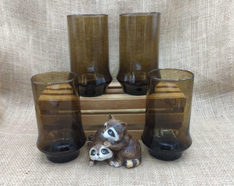 Libbey Impromptu, Tawny Brown, Set of 4, 16oz Cooler Glasses