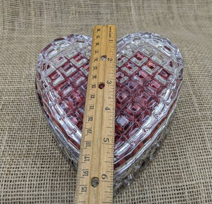 Crystal Heart Candy Dish Vintage Heart Shape Covered Dish Etsy