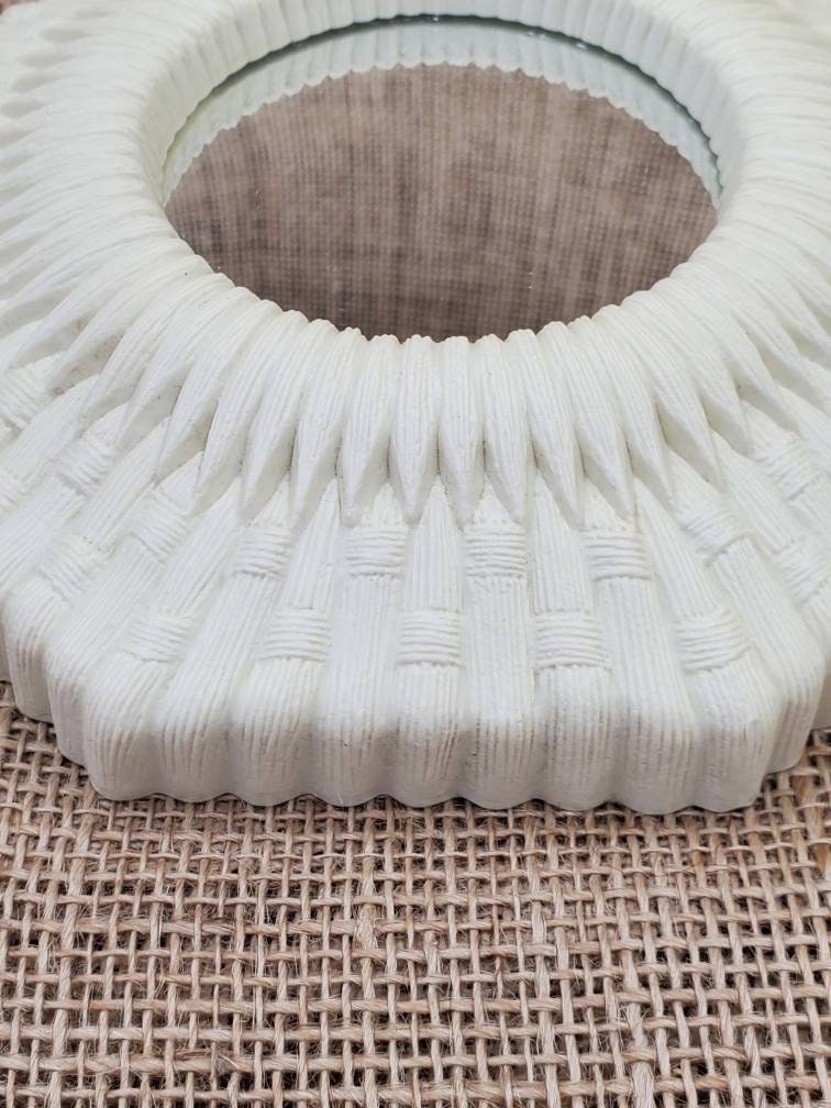 Pequeño espejo de pared octágono espejo enmarcado de Rattan | Etsy