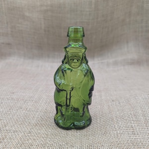 Wheaton groene glazen fles, Benjamin Franklin, continentale soldaat figurale fles