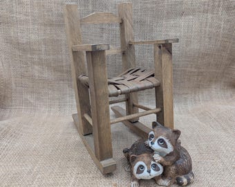 ヴィンテージ ラダーバック ホワイト 11インチ 木製ドール用ロッキング