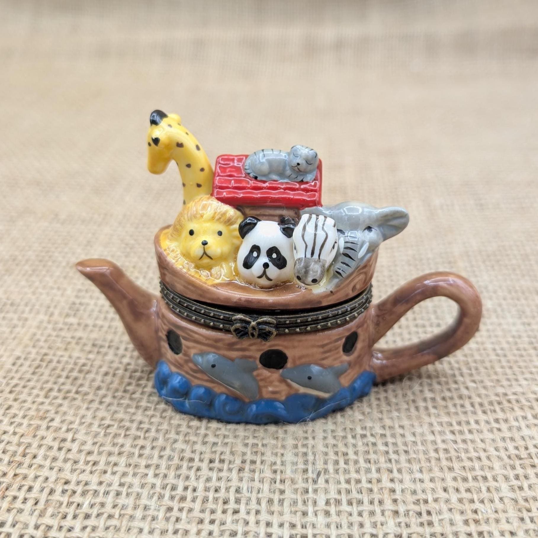 Noah's Ark Porcelain Hinged Box Teapot Shaped Ark With Noah - Etsy