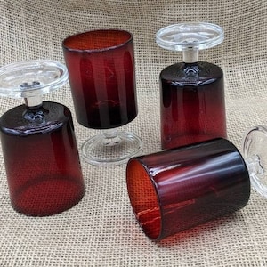 Cristal D&#39;Arques Cavalier Ruby Red Wine Glasses - Set of 4