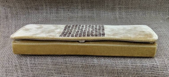 Gold Velvet Clutch with Bronze Sequins, Small Eve… - image 5