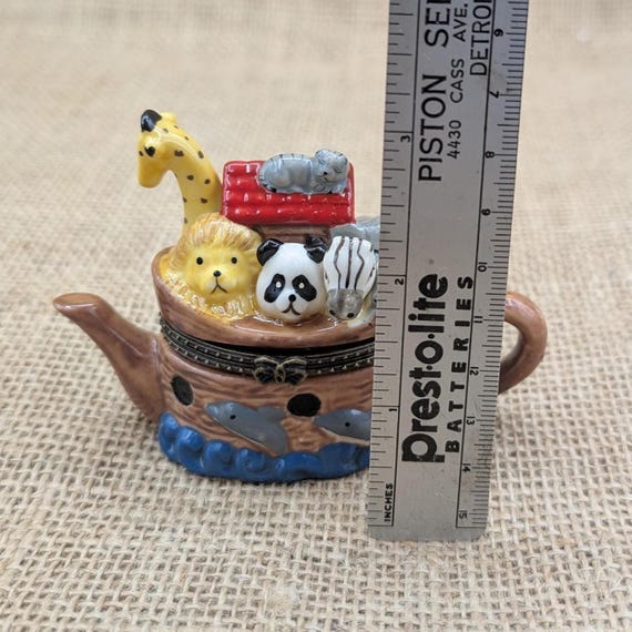 Noah's Ark Porcelain Hinged Box Teapot Shaped Ark With Noah - Etsy