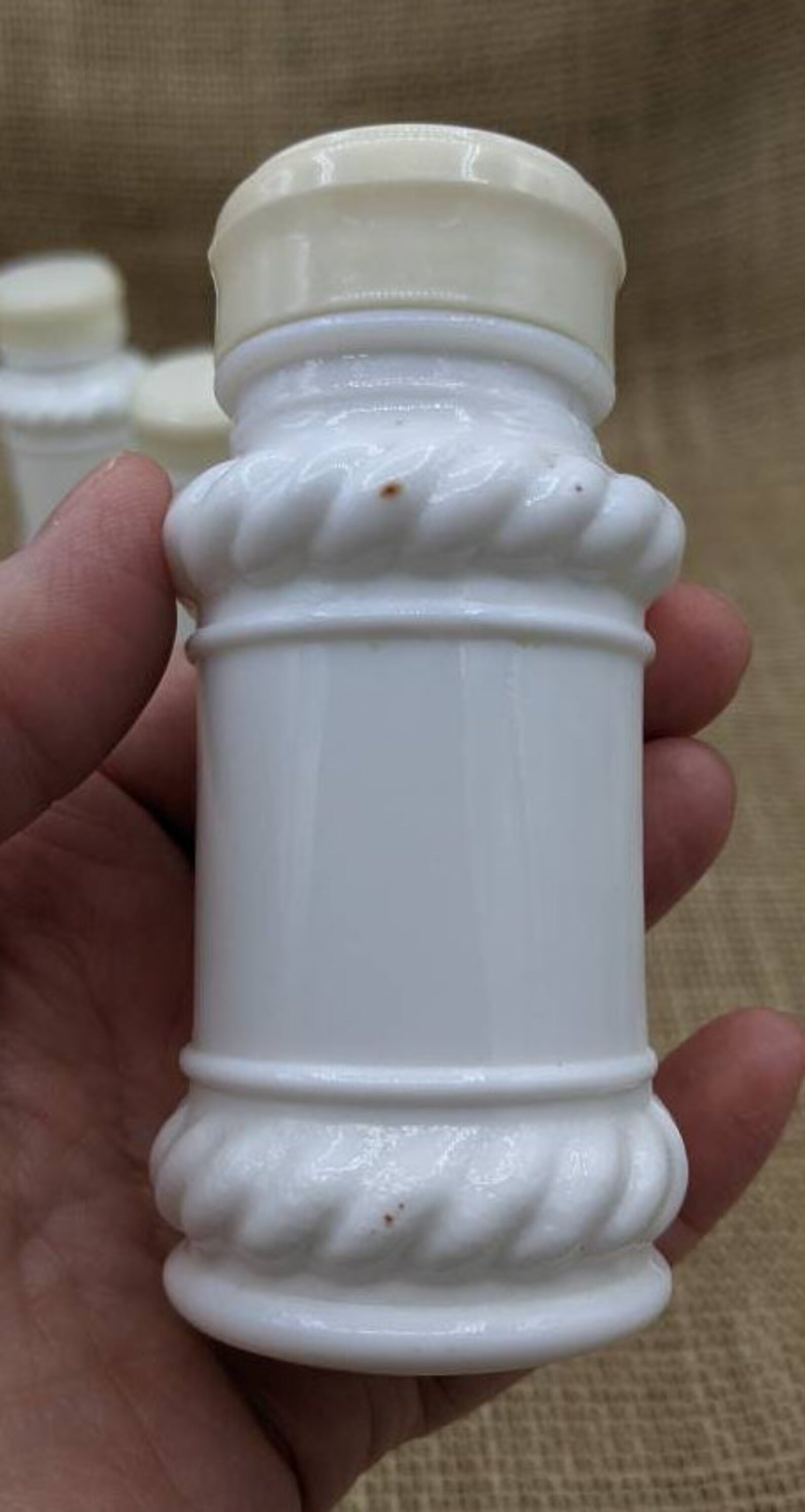 Milk Glass Spice Jars Set of 4 Vintage White Spice Jars With Etsy