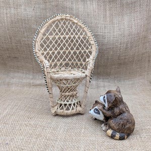 Peacock Chair Wicker Doll Chair or Plant Stand Vintage Decor