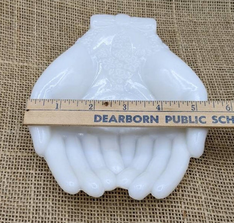Milk Glass Cupped Hands Dish by Avon Milk Glass Open Hand Etsy