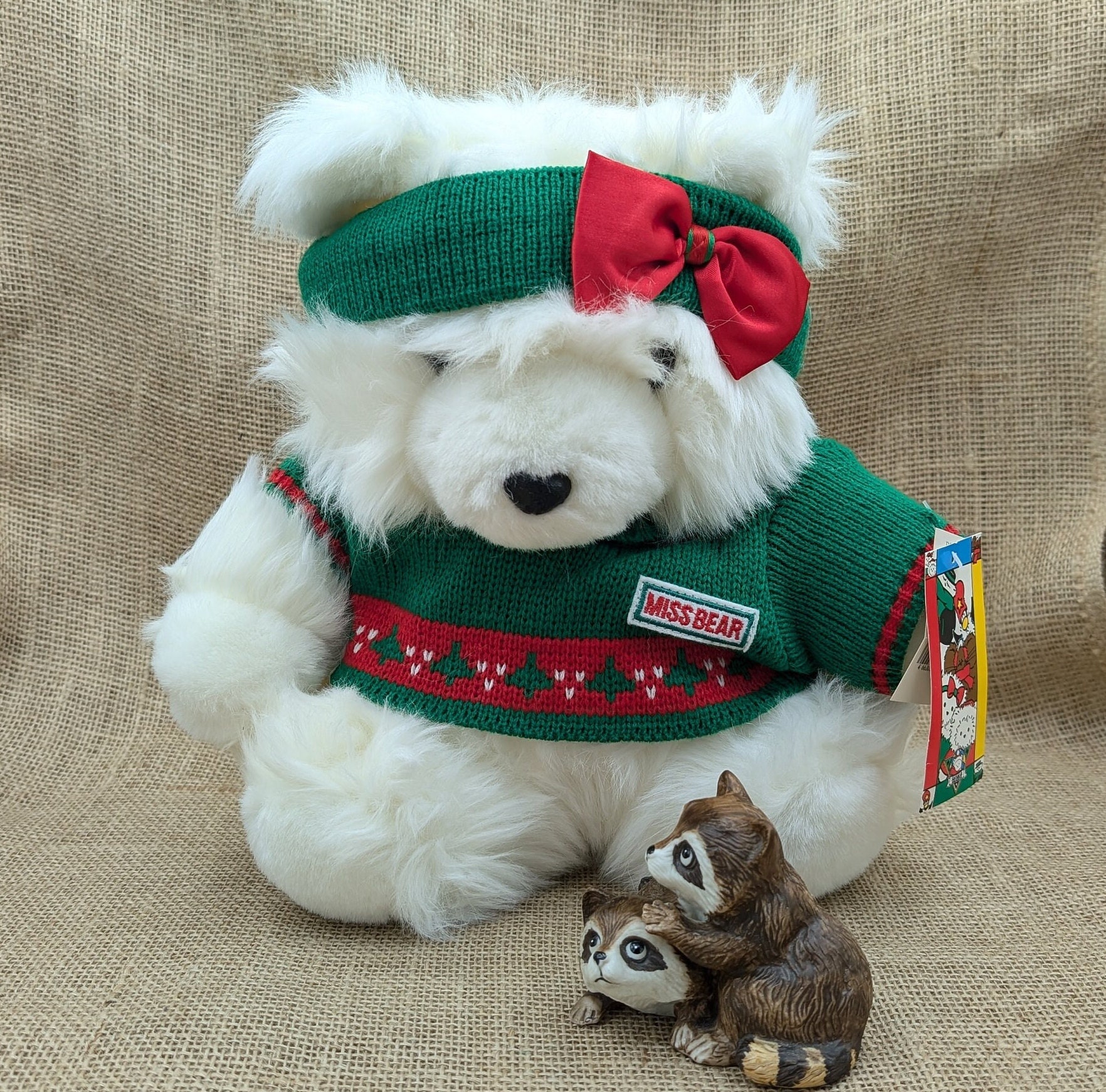 Miss Bear, 1989 Dayton Hudson's Plush Santabear, White Bear With