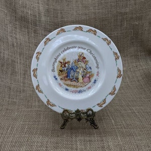 Royal Doulton Bunnykins Celebrate Your Christening Salad Plate,  8&quot; Plate, Style 3