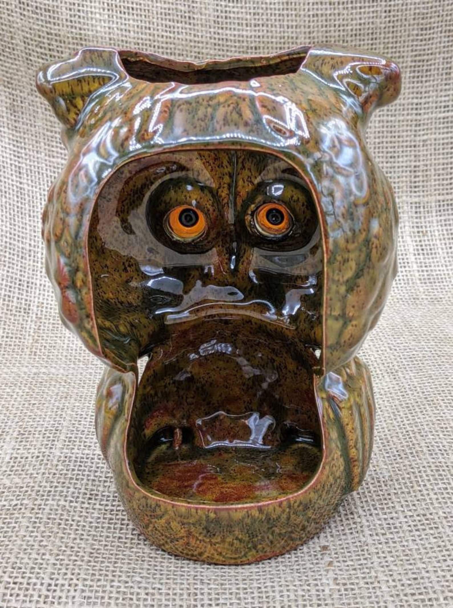 Owl Tea Light Holder Vintage BIG Eyed Brown Owl Candle Holder Etsy
