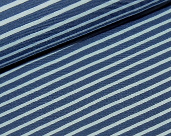 12,98Euro/m Streifen Jersey Ringel dunkelblau hellblau Stoff Baumwolljersey gestreift Kombistoff
