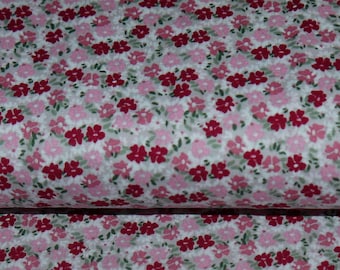 6.99 euros/meter flowers cotton with small flowers Millefleurs berry pink white woven cotton fabric patchwork fabric