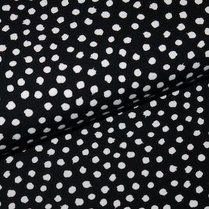 13.98 euros/meter black white dots jersey irregular polka dots combination fabric dots REST fabric cotton jersey achromatic GOTS organic cotton