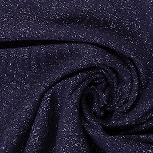 11,80Euro/meter cuff fabric glitter dark blue silver cuff fabric metallic glamour from Swafing 95 cm wide