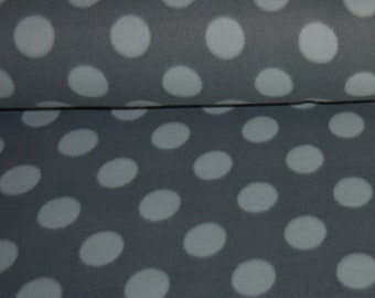 8.98 euros/meter punk fleece gray double face polka dot fleece fabric Anke from Swafing Polkadot dotted 4 cm tall