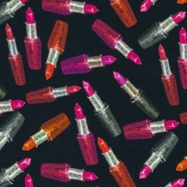 13,98Euro/m Lippenstift Jersey schwarz pink rot Stoff von Swafing Theo Baumwolljersey Lippen