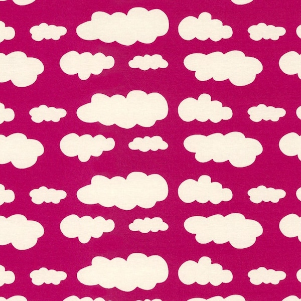12,98Euro/m Wolken Jersey pink (dunkler) weiß Swafing Verena 500936 Stoff Baumwolljersey Wolke Mädchen