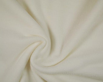 7,98Euro/m antipilling Polar Fleece Stoff uni creme weiß Fleecestoff naturweiß