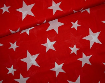 7,98Euo/m Stern Baumwolle Voile Sterne rot weiß Swafing Sterne Stoff Lea Webware Baumwollstoff weich & dünn