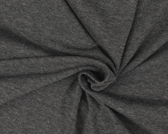 11.98 euros/meter gray plain jersey dark gray anthracite mottled REST fabric melange