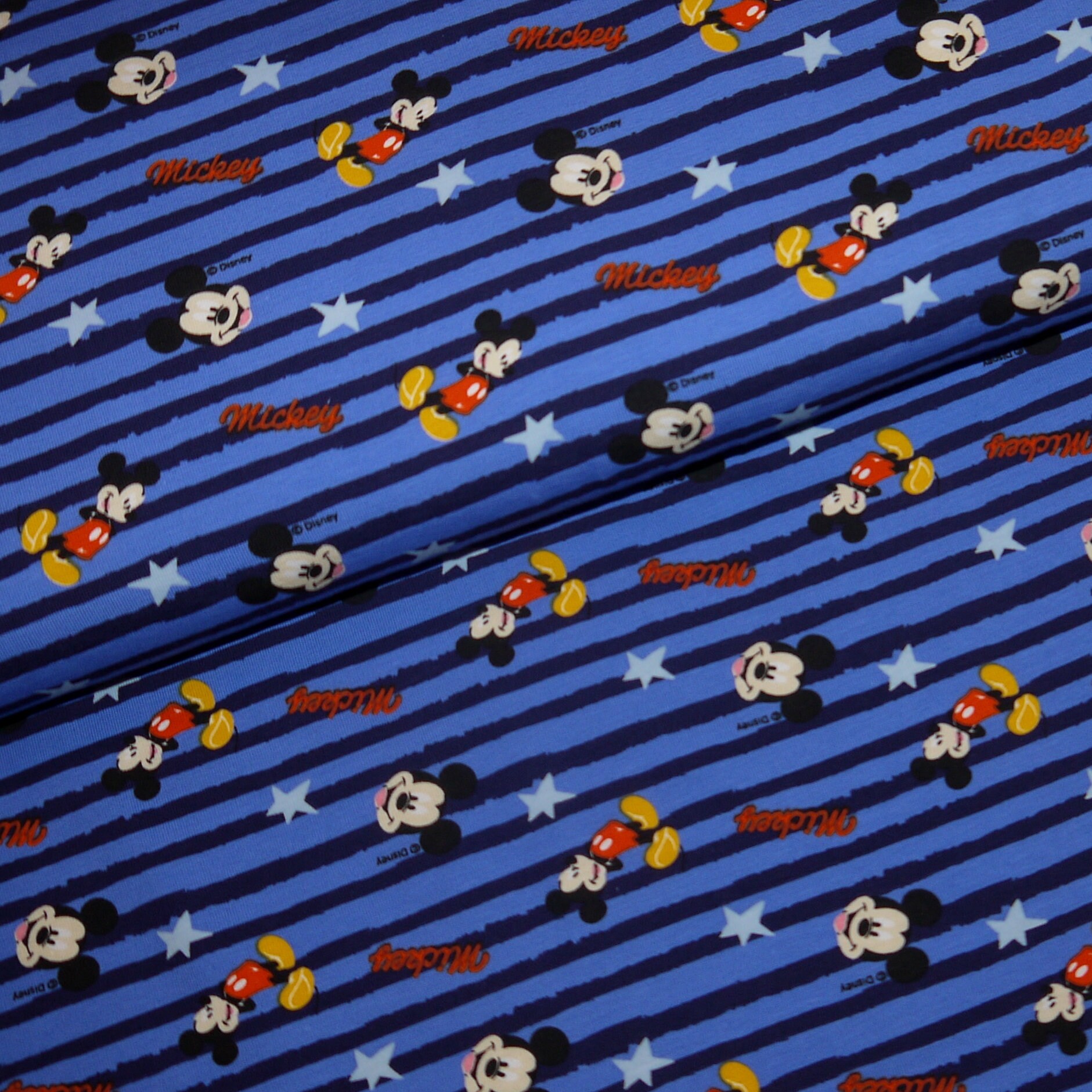 1598euro/meter Disney Jersey Mickey Mouse Dark Blue Blue Etsy UK