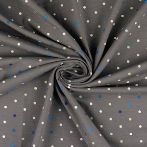 12.98Euro/meter dots jersey dots combination fabric grey blue white green dots fabric children&#39;s cotton jersey dotted