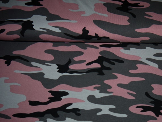 13,98Euro/m Jersey Vera Camouflage schwarz grau rosa altrosa Tarnfleck Muster Baumwolljersey Vera von Swafing Unisex Stoff