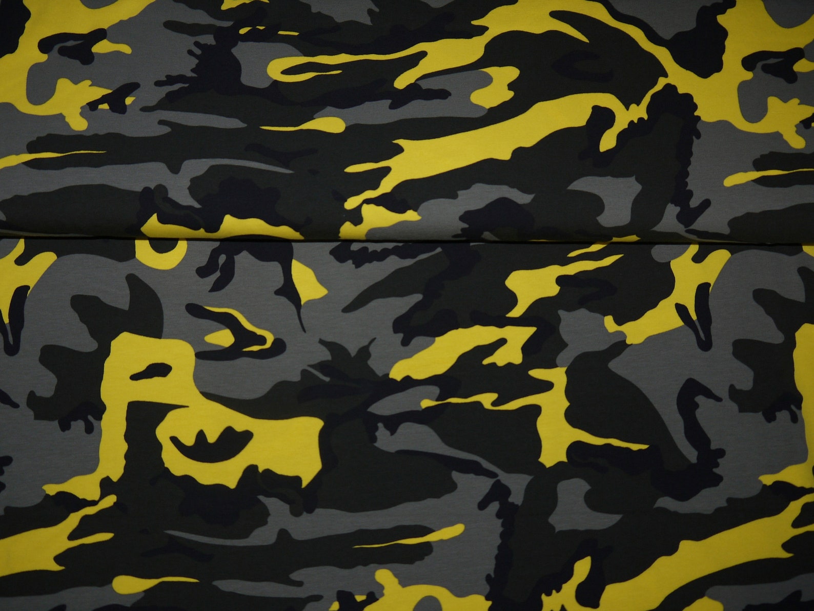 13.98 Euros/meter Jersey Camouflage Black Yellow Gray - Etsy