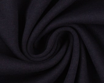 11.50Euro/meter dark blue cuffs deep dark blue uni fabric Swafing Heike 597 cotton cuffs 100 cm wide blue